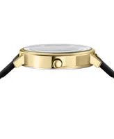 Versus Versace Women's Two-Hand Quartz La Villette Black Leather Strap 36mm