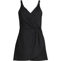 Lands' End Plus V-neck Tulip Wrap Swim Dress One Piece Swimsuit