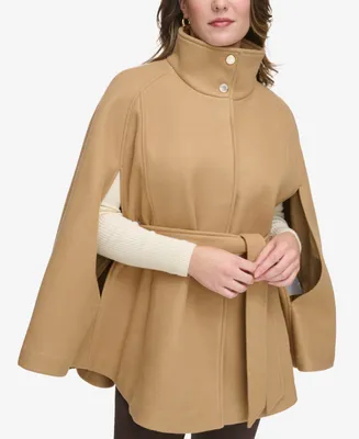 Calvin Klein Womens Double-Breasted Cape Coat