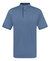 Mio Marino Big & Tall Short Sleeve Henley Polo Shirt with Contrast-Trim