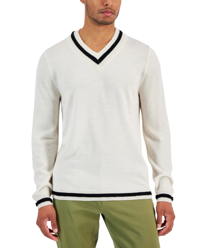 Club Room Men's V-Neck Merino Cricket Sweater, Created for Macy's