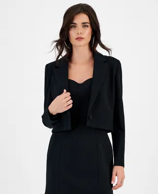 Bar Iii Women's Notched-Lapel Cropped Single-Button Blazer, Created for Macy's