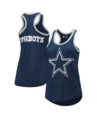 Women's G-iii 4Her by Carl Banks Navy Dallas Cowboys Tater Burnout Tank Top