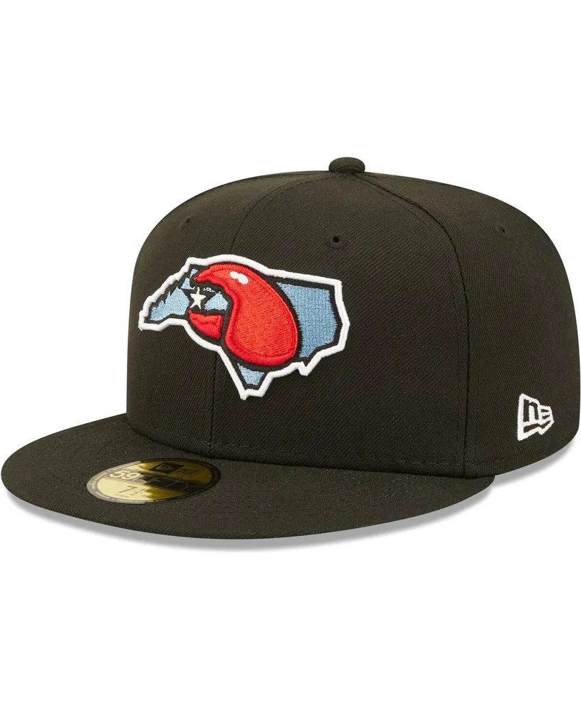 Men's New Era Black Hickory Crawdads Authentic Collection Road 59FIFTY Fitted Hat