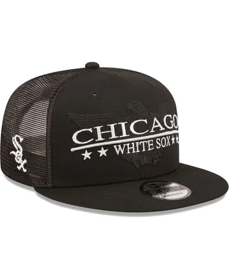 Men's New Era Black Chicago White Sox Patriot Trucker 9FIFTY Snapback Hat