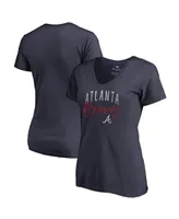 Women's Fanatics Navy Atlanta Braves Graceful V-Neck T-shirt