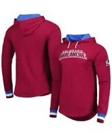 Men's Mitchell & Ness Burgundy Colorado Avalanche Legendary Slub Hoodie Long Sleeve T-shirt