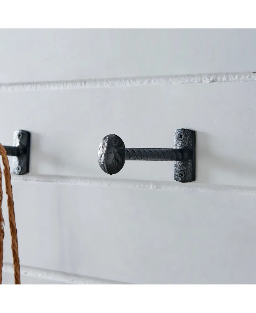 Danya B Industrial Decorative Cast Iron 6-Piece Nail Head Wall Hooks Set