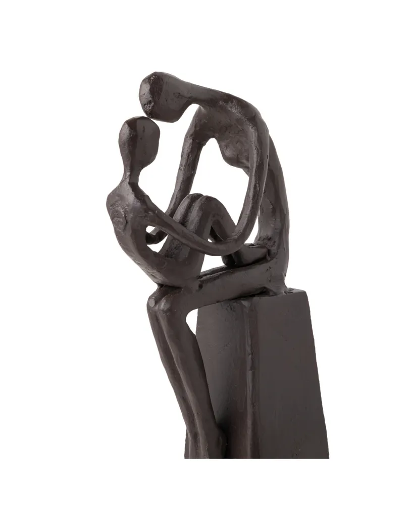 Danya B Mother and Child Tender Embrace Cast Iron Sculpture