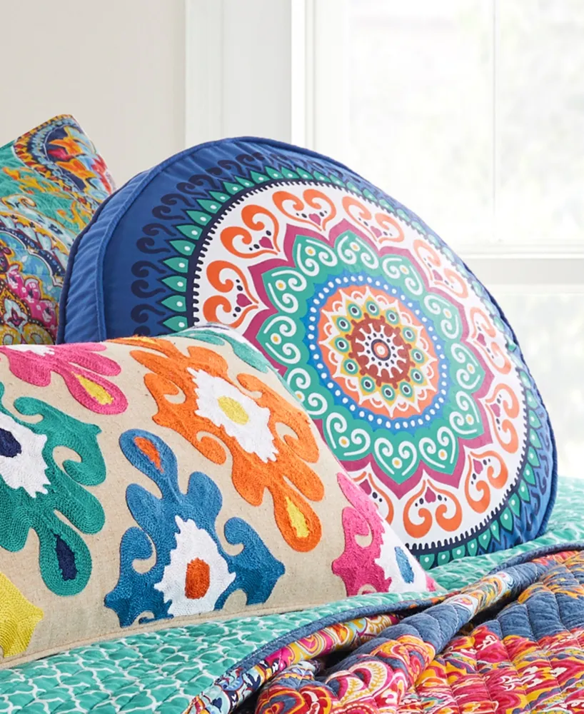 Levtex Fantasia Boho Printed Decorative Pillow, 18" Round