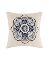 Levtex Lorrance Medallion Embroidered Decorative Pillow, 18" x 18"