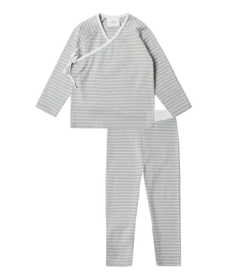 Stellou & Friends Baby Girls Baby, Newborn Matching Side Snap Kimono Top and Pants Set