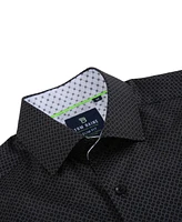 Tom Baine Men's Slim Fit Short Sleeve Performance Stretch Button Down Dress Shirt