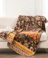 Greenland Home Fashions Audrey Tropical Floral Quilted Throw, 50"x60"