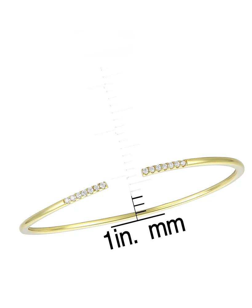 Rachel Glauber 14K Gold Plated Round Cubic Zirconia Cuff Bracelet