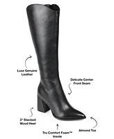 Journee Signature Women's Laila Block Heel Knee High Dress Boots