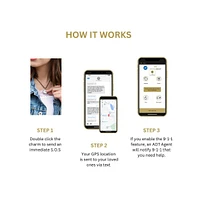 invisaWear Personal Safety Device - Gold Chain Necklace