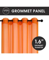 GoodGram Basics Bright Orange 2 Piece Grommet Top Translucent Sheer Voile Window Curtain Panels - 63 in. Long