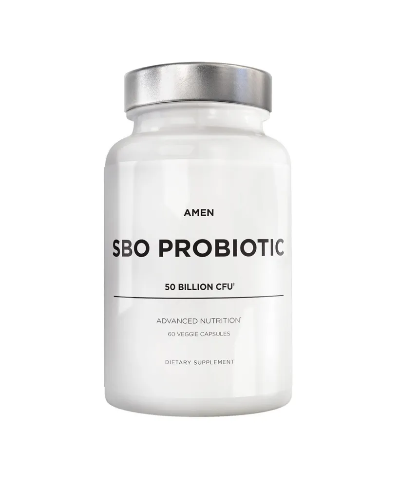 Amen Sbo Probiotic 50 Billion CFUs + Organic Prebiotics Digestive Supplement - 60ct