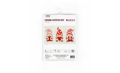 Luca-s Gnomes of Valentine's Day JK031L Counted Cross-Stitch Kit - Assorted Pre