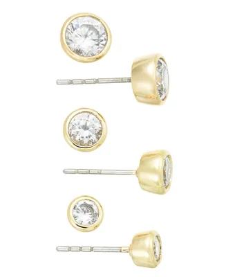 On 34th 3-Pc. Set Cubic Zirconia Stud Earrings, Created for Macy's