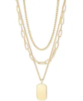 On 34th 3-Row Chain Pendant Necklace, 16" to 19" + 2" extender, Created for Macy's