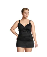 Lands' End Plus Ddd-Cup V-Neck Wrap Underwire Tankini Swimsuit Top