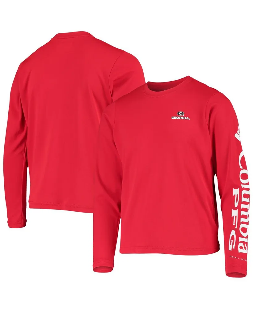 Big Boys and Girls Red Georgia Bulldogs Pfg Terminal Tackle Long Sleeve Omni-Shade T-shirt