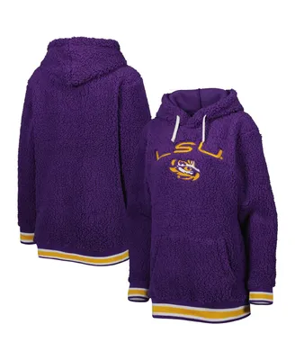 Women's G-iii 4Her by Carl Banks Purple Lsu Tigers Game Over Sherpa Pullover Hoodie