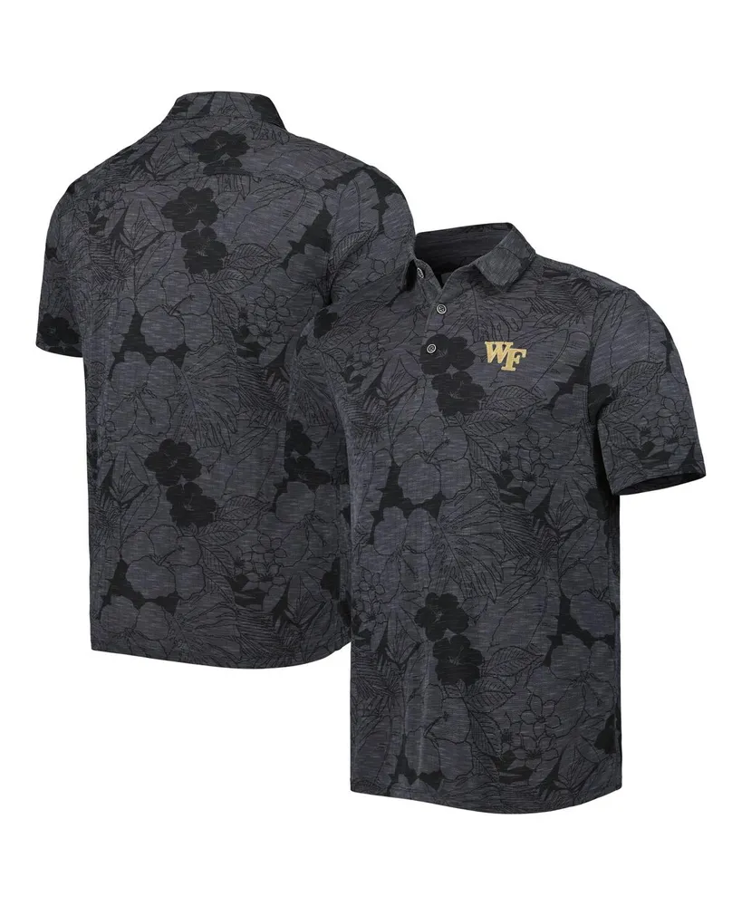 Men's Tommy Bahama Black Wake Forest Demon Deacons Miramar Blooms Polo Shirt