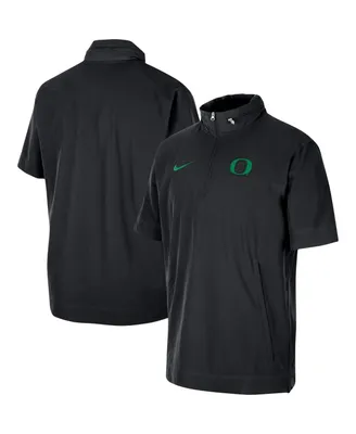 Men's Nike Black Oregon Ducks Coaches Half-Zip Short Sleeve Jacket