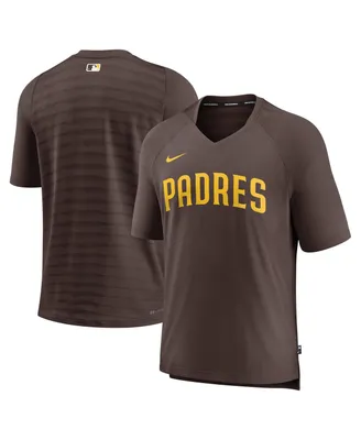 Men's Nike Brown San Diego Padres Authentic Collection Pregame Raglan Performance V-Neck T-shirt