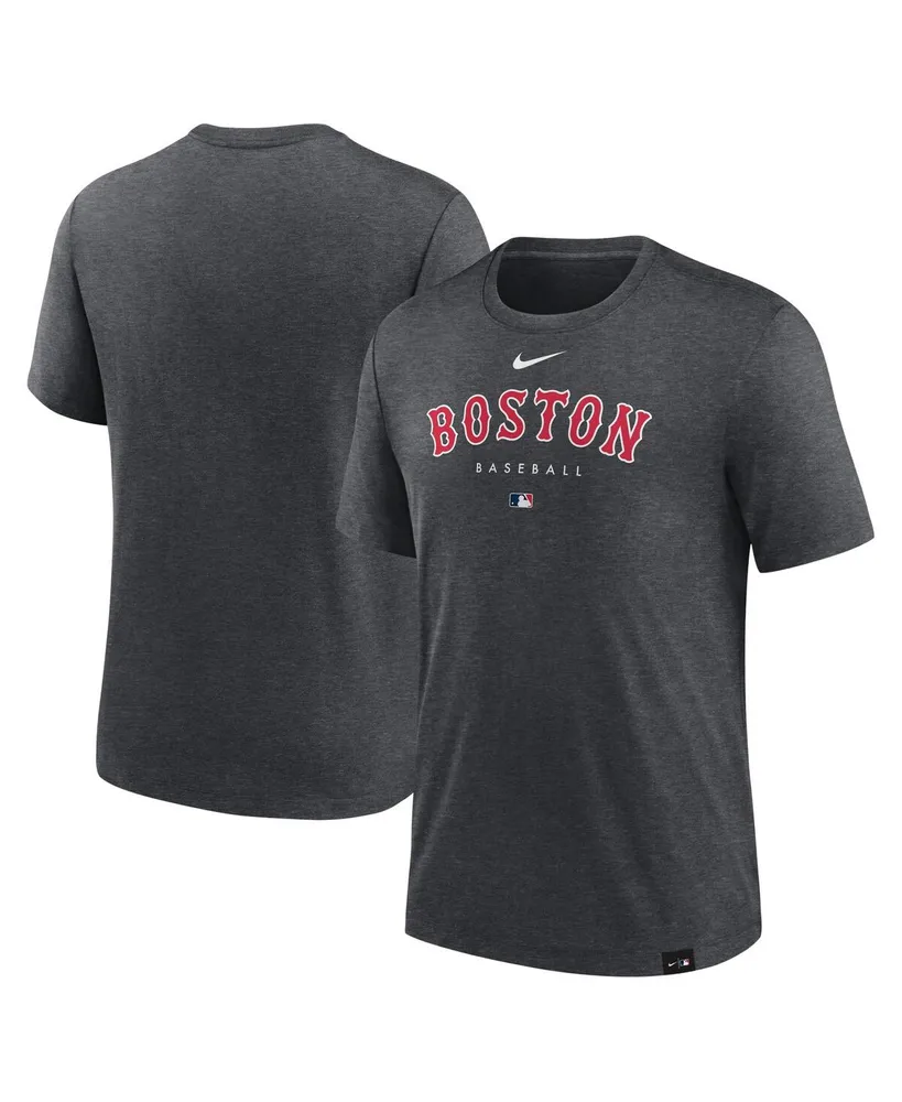 Men's Nike Heather Charcoal Boston Red Sox Authentic Collection Early Work Tri-Blend Performance T-shirt