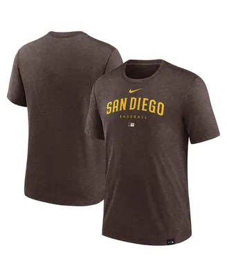 Men's Nike Heather Brown San Diego Padres Authentic Collection Early Work Tri-Blend Performance T-shirt