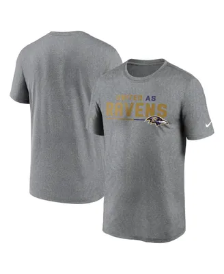 Men's Nike Heather Gray Baltimore Ravens Legend Team Shoutout Performance T-shirt