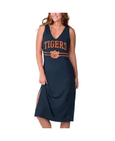 Women's G-iii 4Her by Carl Banks Navy Auburn Tigers Training V-Neck Maxi Dress