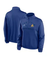 Women's Nike Royal Seattle Mariners Rewind Splice Half-Zip Sweatshirt