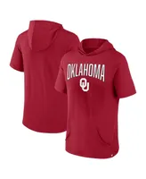 Men's Fanatics Crimson Oklahoma Sooners Outline Lower Arch Hoodie T-shirt
