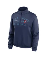 Women's Nike Navy San Diego Padres Rewind Splice Half-Zip Sweatshirt