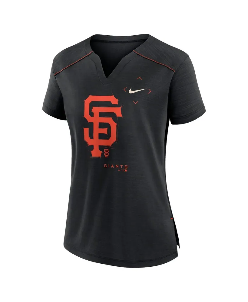Women's Nike Black San Francisco Giants Pure Pride Boxy Performance Notch Neck T-shirt
