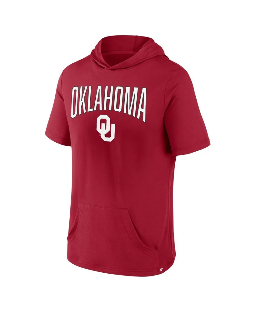 Men's Fanatics Crimson Oklahoma Sooners Outline Lower Arch Hoodie T-shirt