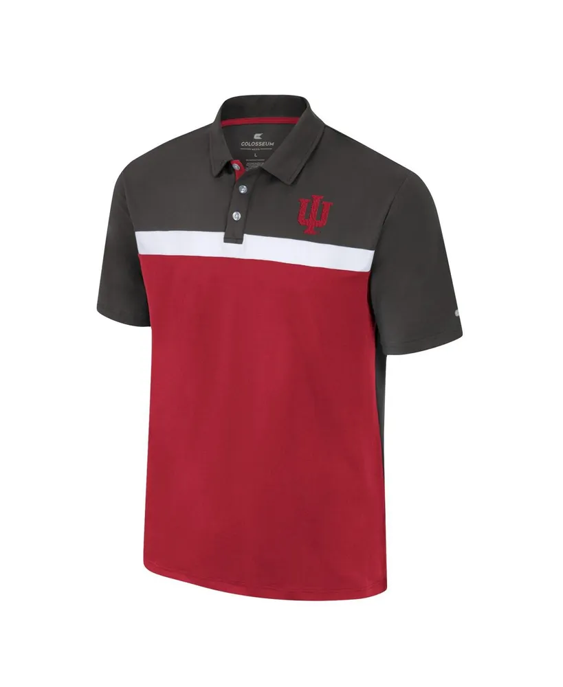 Men's Colosseum Charcoal Indiana Hoosiers Two Yutes Polo Shirt