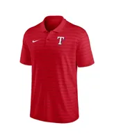 Men's Nike Red Texas Rangers Authentic Collection Victory Striped Performance Polo Shirt