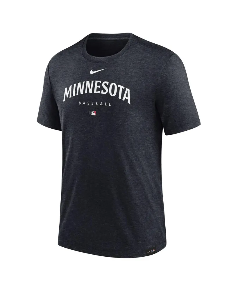 Men's Nike Minnesota Twins Heather Navy Authentic Collection Early Work Tri-Blend Performance T-shirt