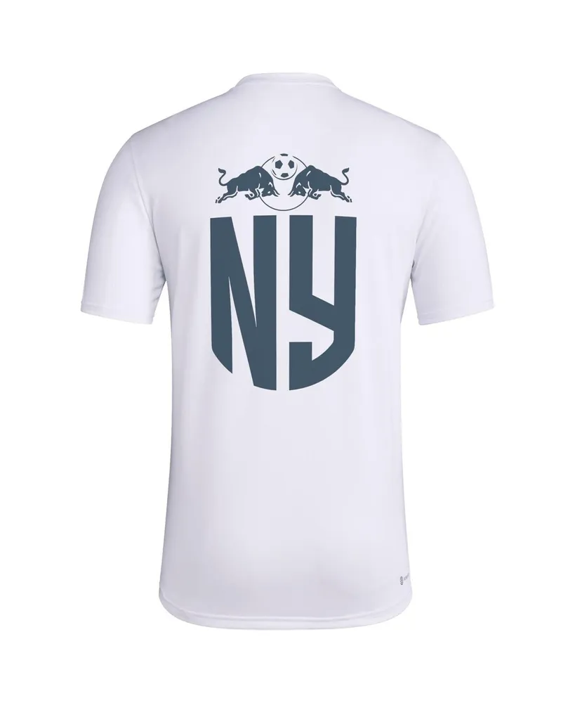 Men's adidas White New York Red Bulls Team Jersey Hook Aeroready T-shirt