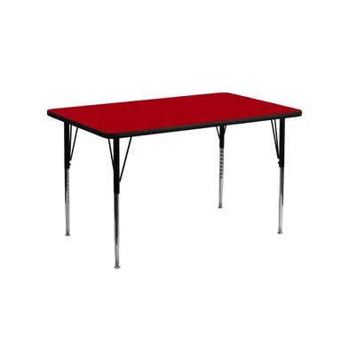 Emma+Oliver 24X48 Rectangle Laminate Adjustable Activity Table