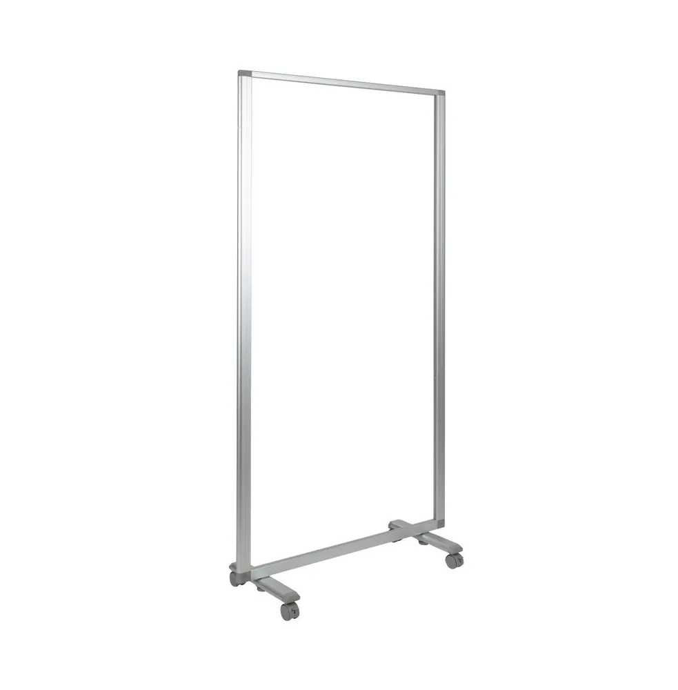 Emma+Oliver Transparent Acrylic Mobile Partition With Lockable Casters