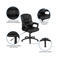Emma+Oliver Big & Tall 400 Lb. Rated Leathersoft Office Chair - Desk