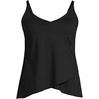 Lands' End Women's Long Torso Tulip Hem Tankini Top