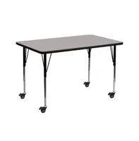 Emma+Oliver Mobile 30X60 Rectangle Hp Laminate Adjustable Activity Table